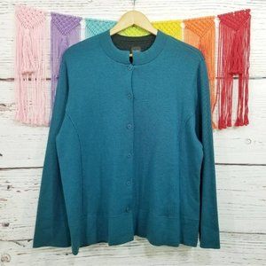 Eileen Fisher 100% Merino Wool Button Down Knit Cardigan